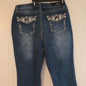 Earl Jeans Embellished Blue Boot Cut Jeans